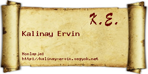 Kalinay Ervin névjegykártya