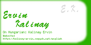 ervin kalinay business card